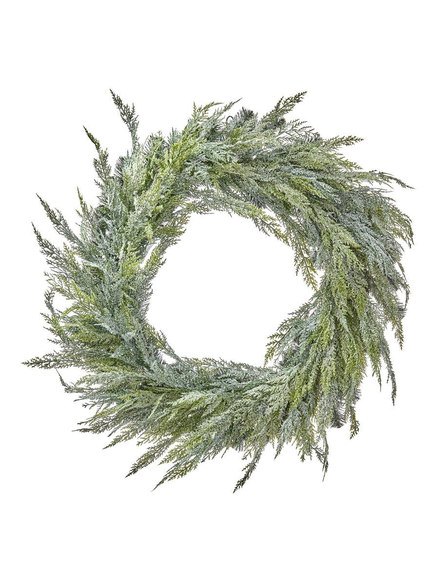 36" Iced Cedar Wreath