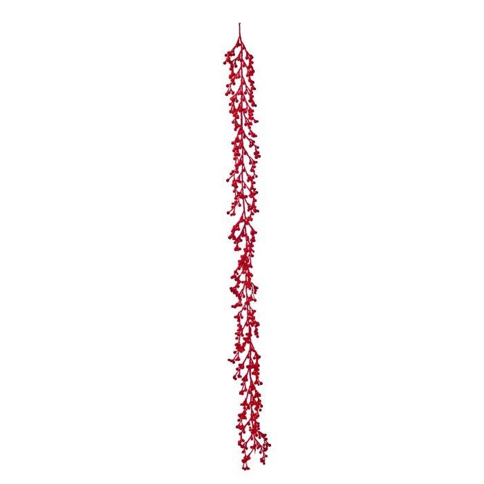 60"Plstc Flocked Berry Garland