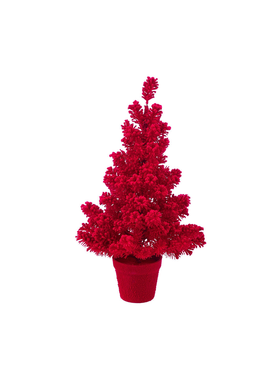28" Potted Flocked Christmas Tree