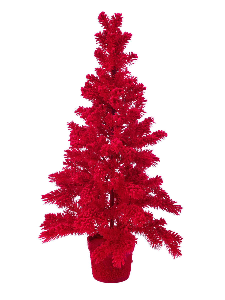 40" Potted Flocked Christmas Tree