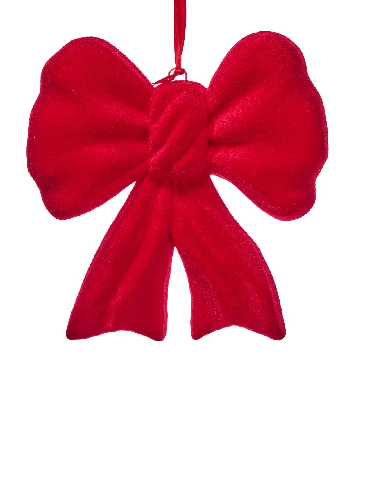 11" Flocked Styro Bowtie Ornament