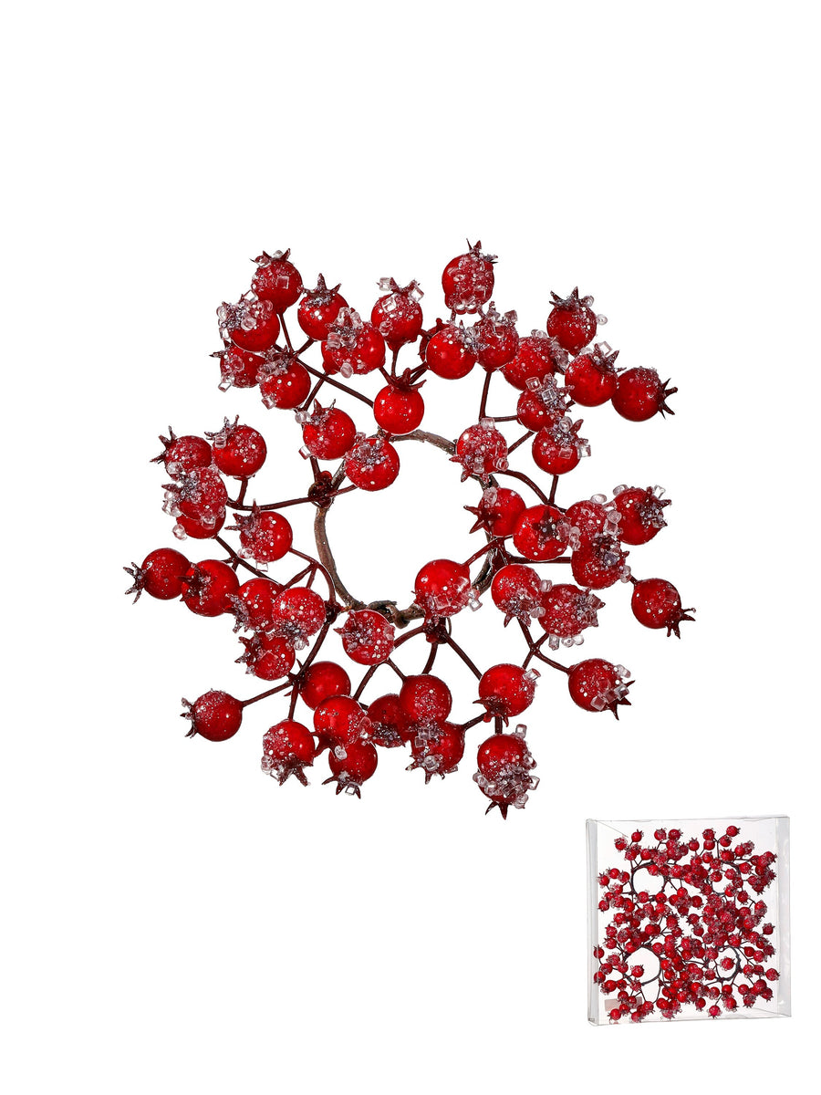 6" Iced Berry Candle Ring 1.5" Id Bx/4