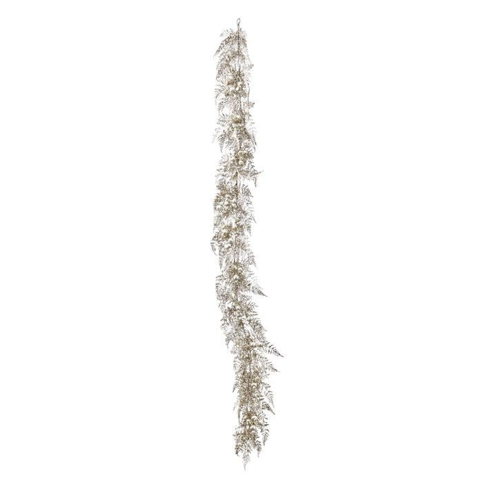 60"Metallic Angel Fern/Berry Garland