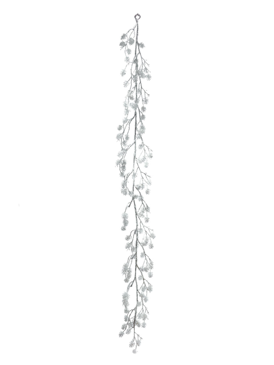 60" Iced Glittery Pine Cone Garland