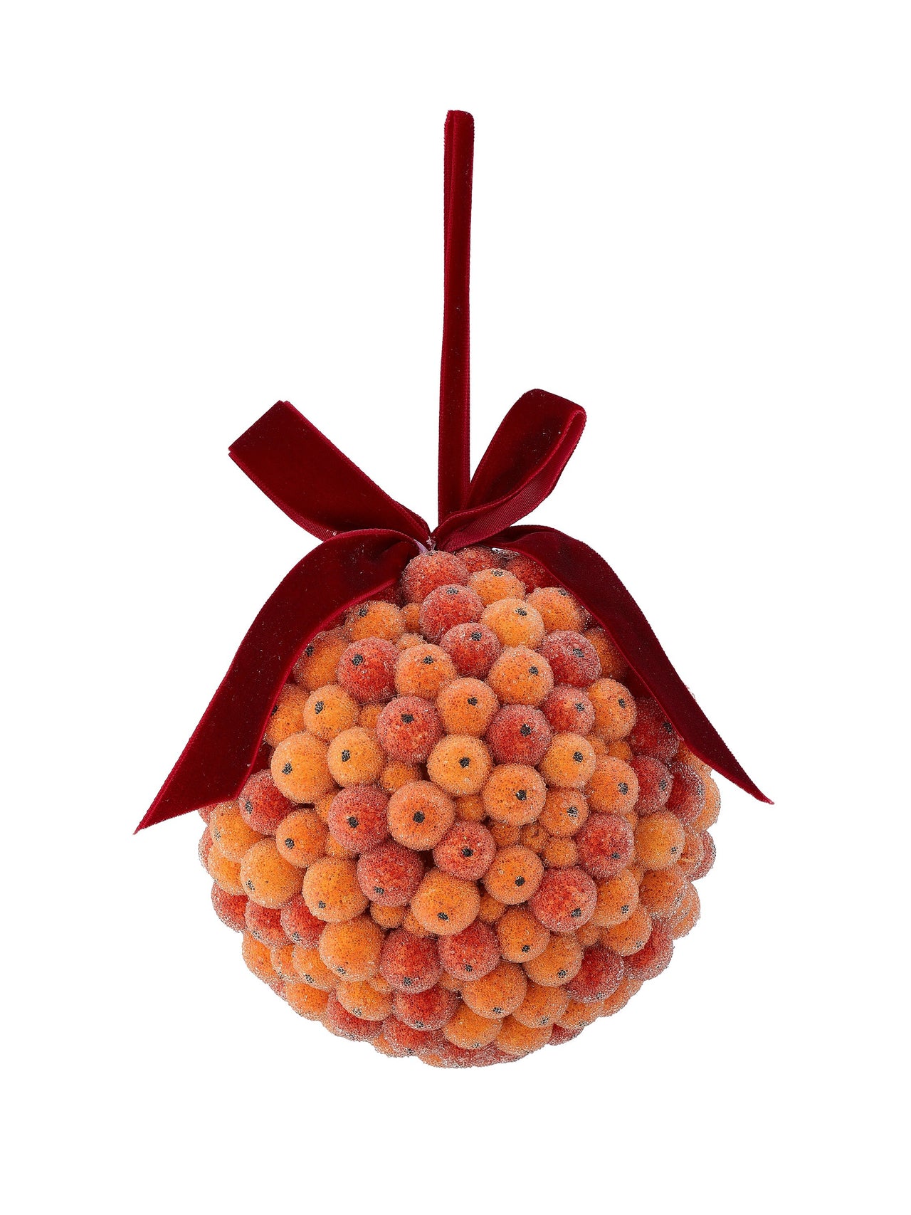 5" Beaded Berry Ball Ornament