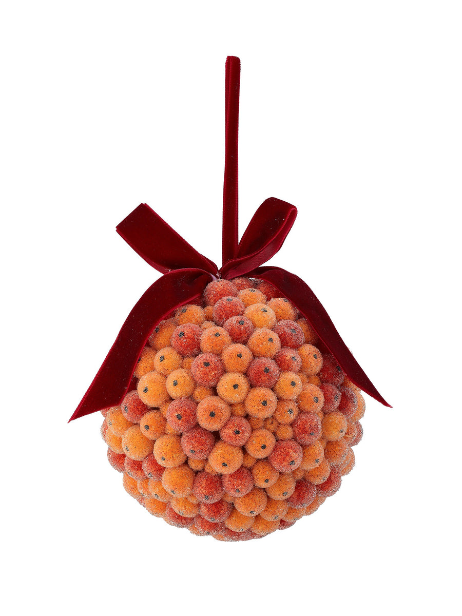 5" Beaded Berry Ball Ornament