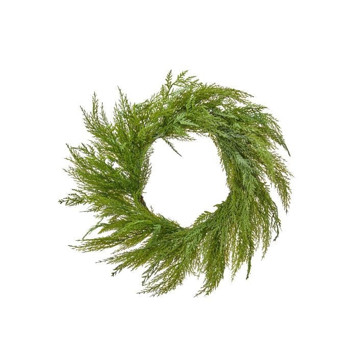 24"Uv Plstc Outdoor Cedar Wreath
