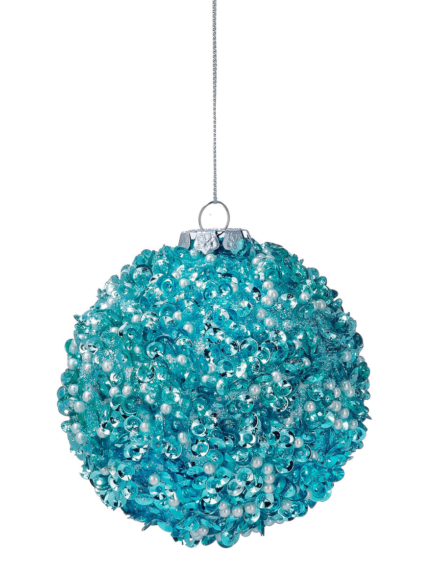 4" Beaded Sequin Ball Ornament
