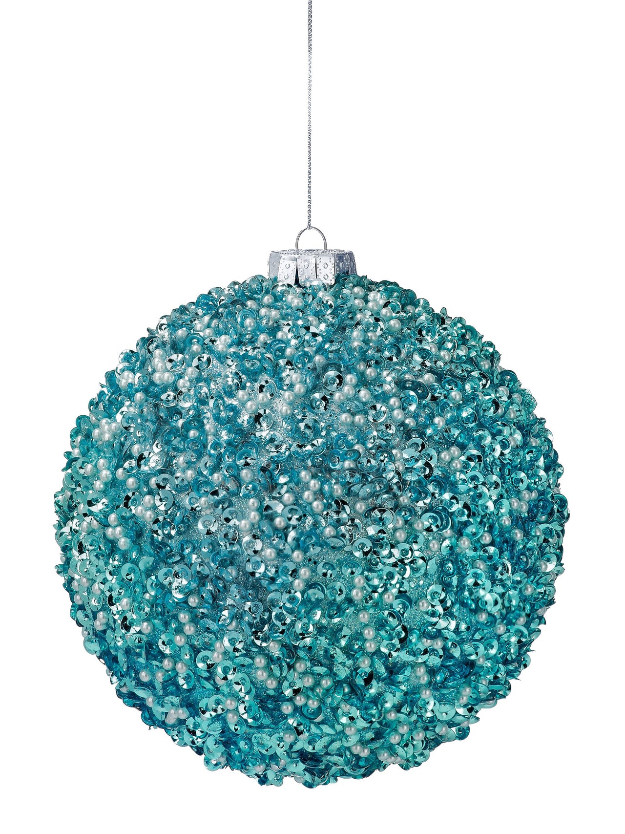 6" Beaded Sequin Ball Ornament