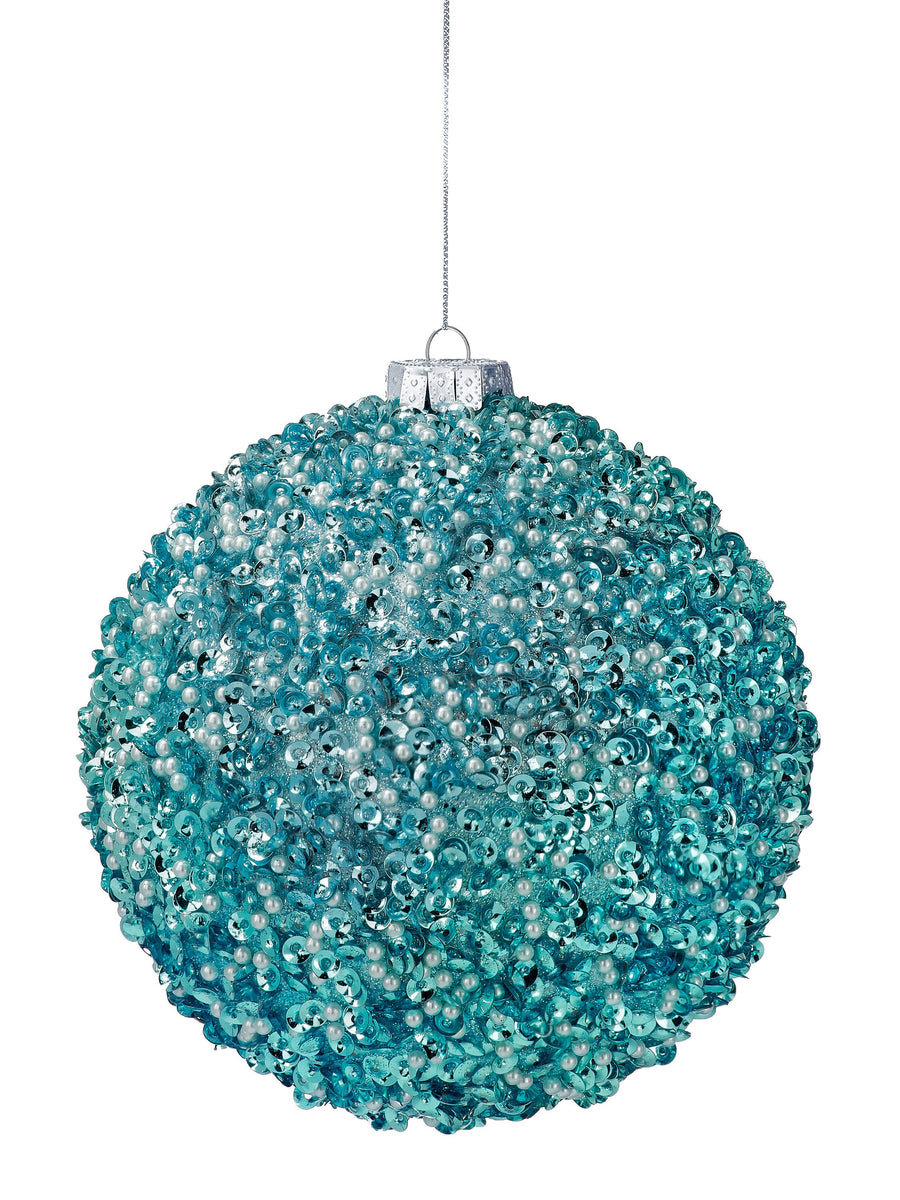 6" Beaded Sequin Ball Ornament