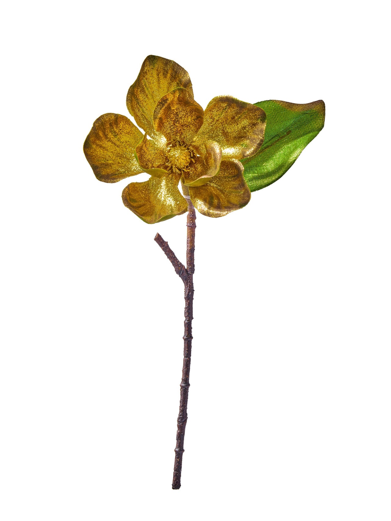 17" Metallic Glitter Magnolia Stem
