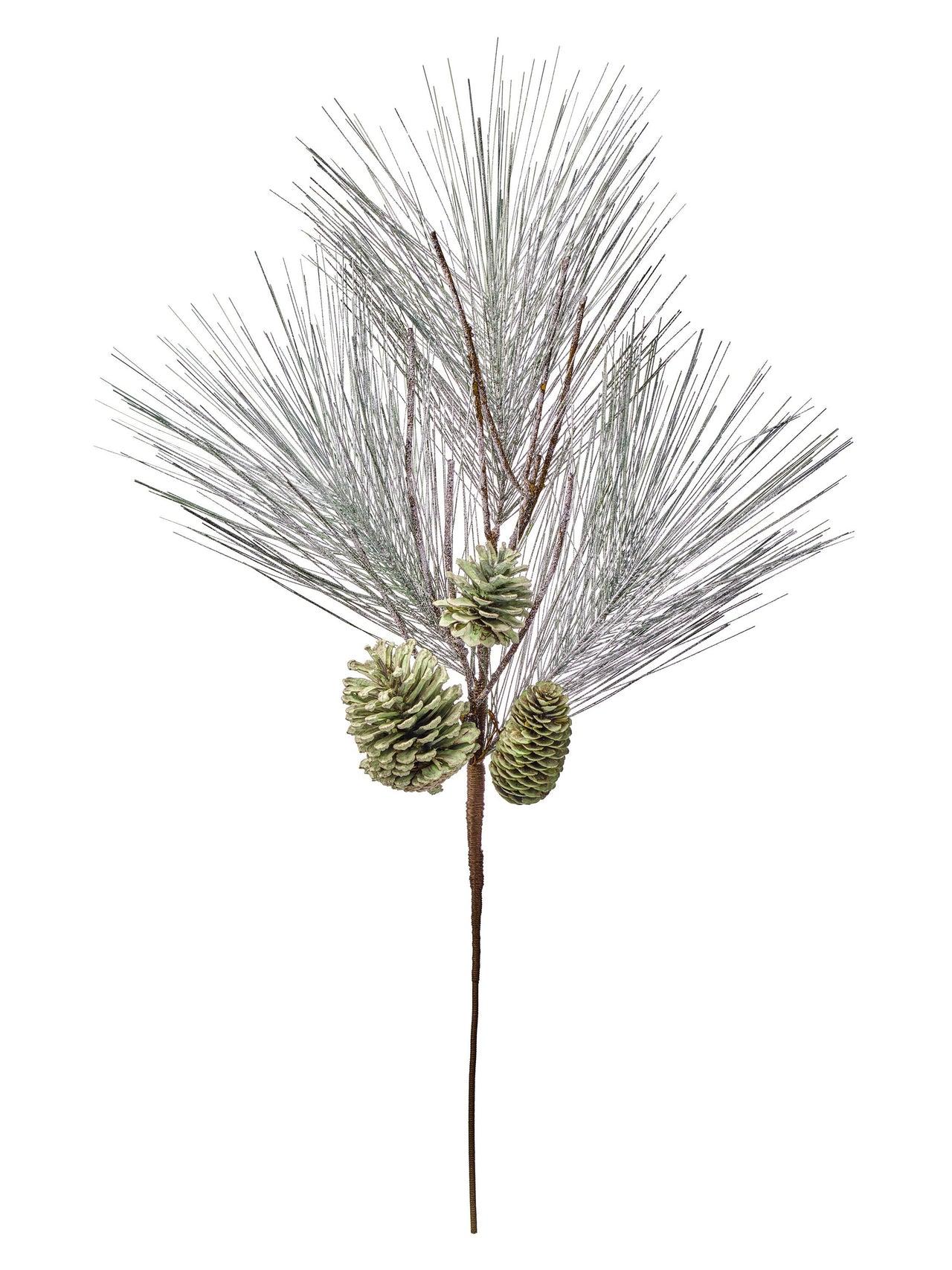 28"Frosted Hard Needle Pine/Cone Spray