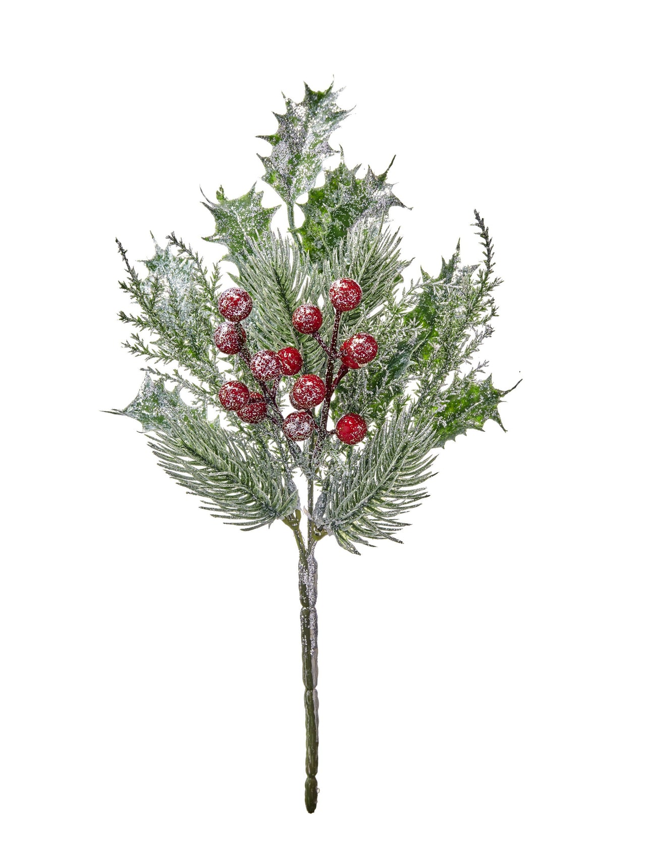 11" Iced Mini Bull Pine W/Cone Pick
