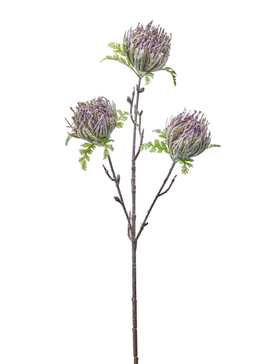19"Iced Winter Thistle Spray