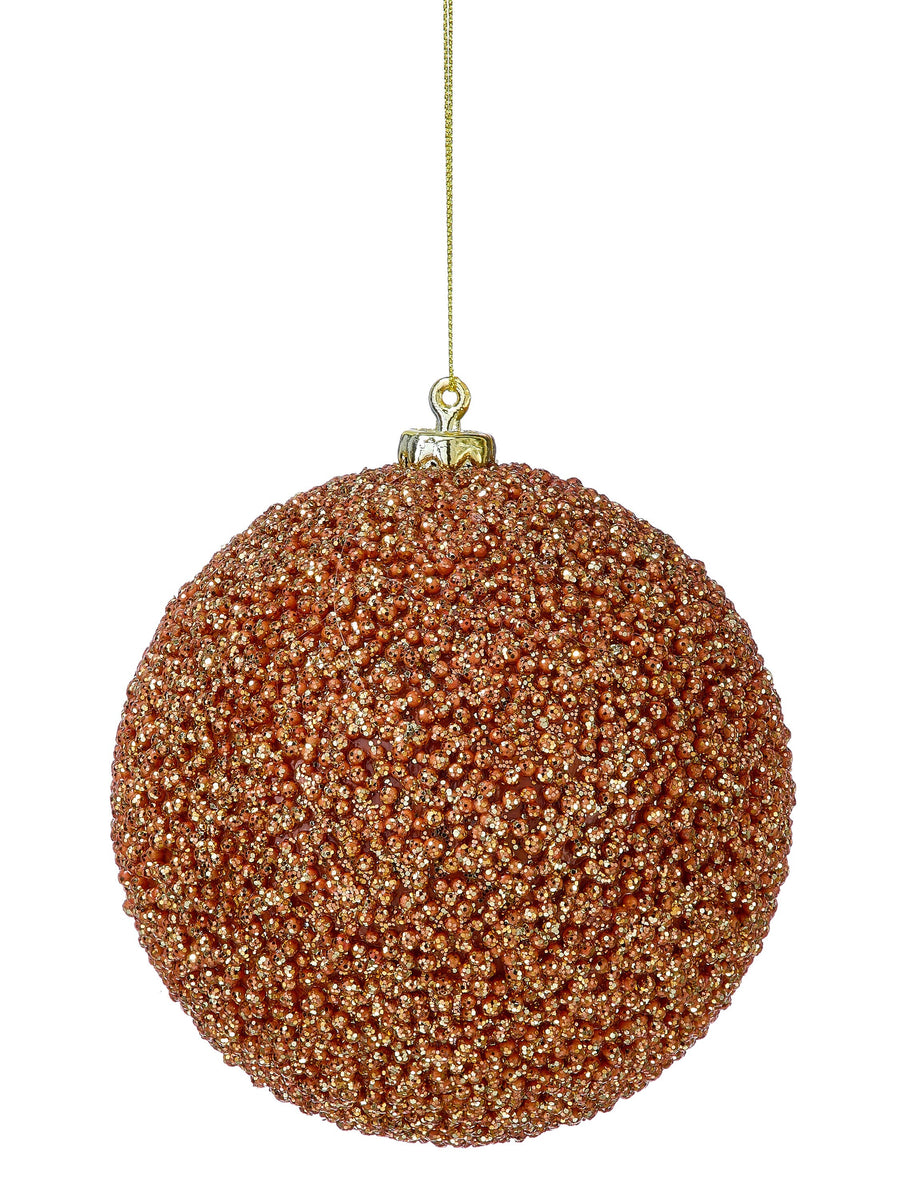 5" Beaded Glitter Ball Ornament