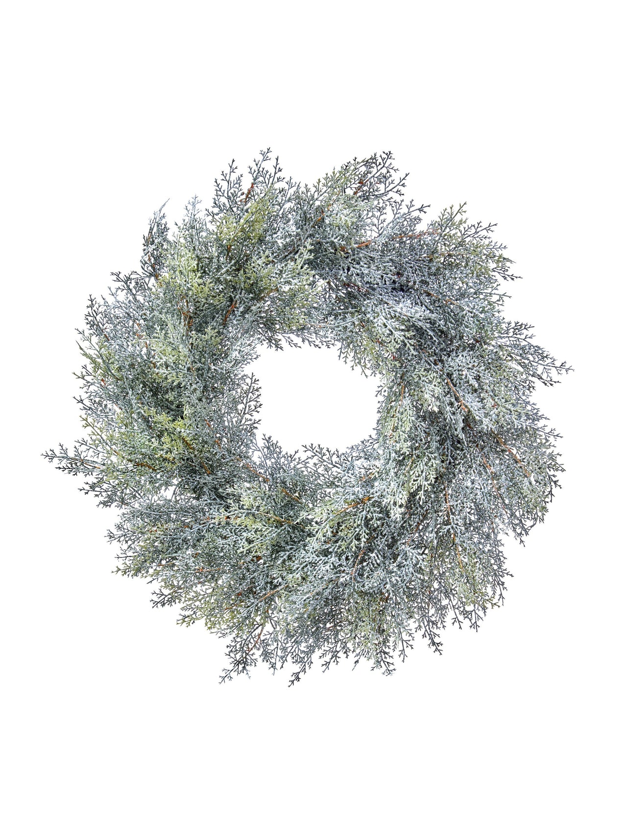 24" Glitter Snow Cedar Wreath