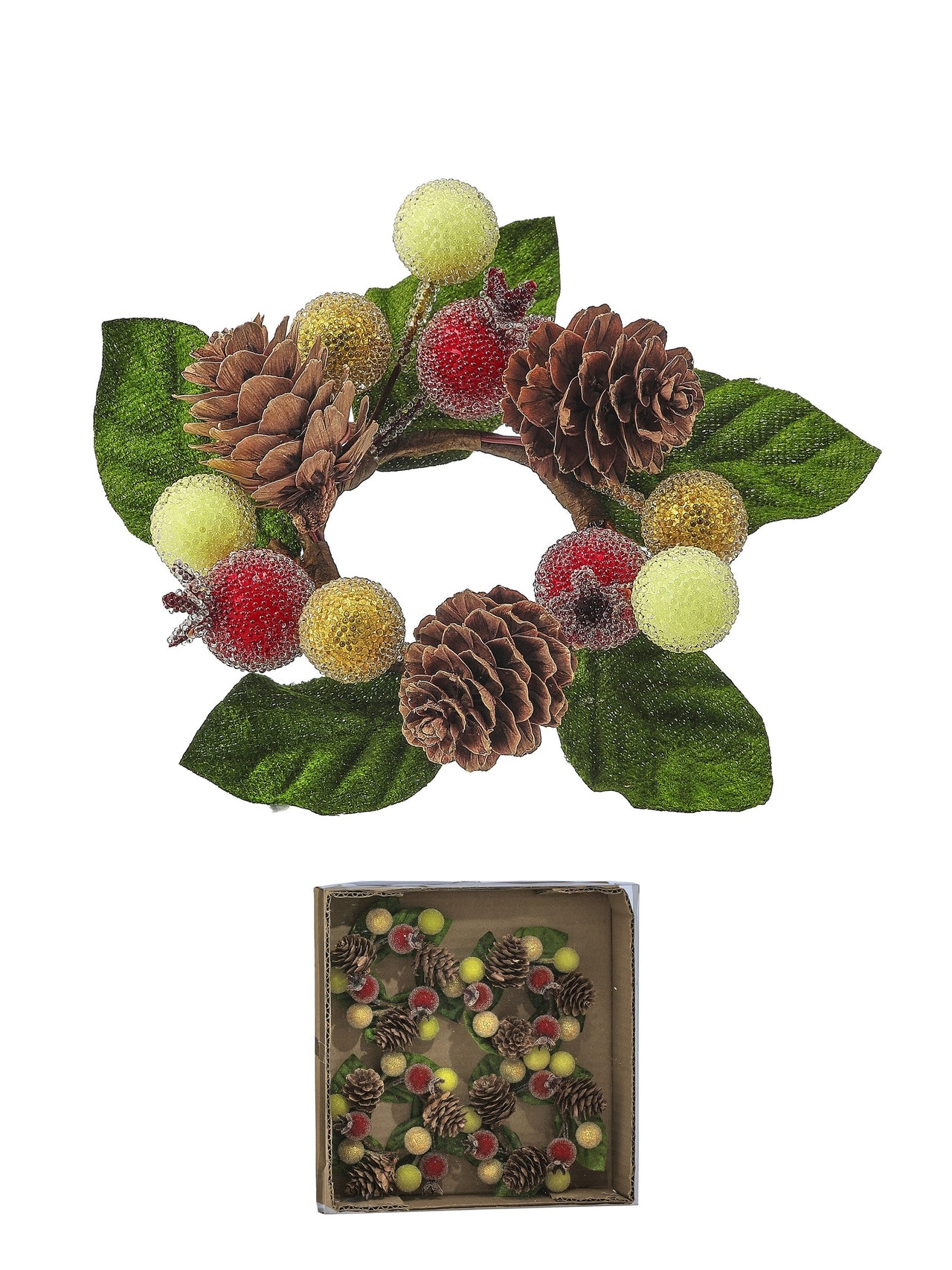 4" Mini Fruit Candle Ring 1.5"Id Bx/4