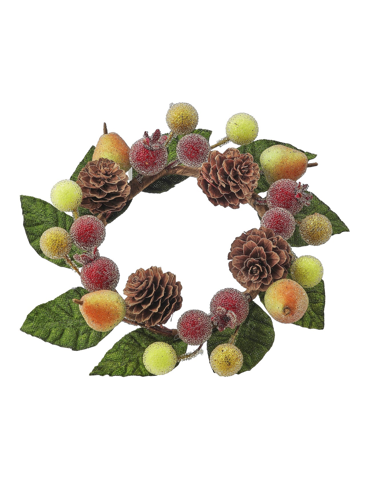8" Mini Fruit/Pine Candle Ring 3.5"Id