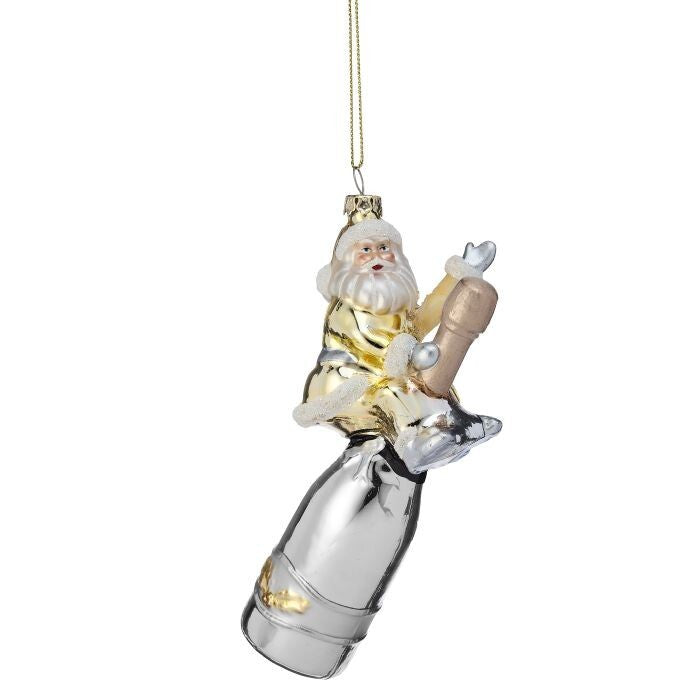 5.5" Gls Santa/Champagne Bottle