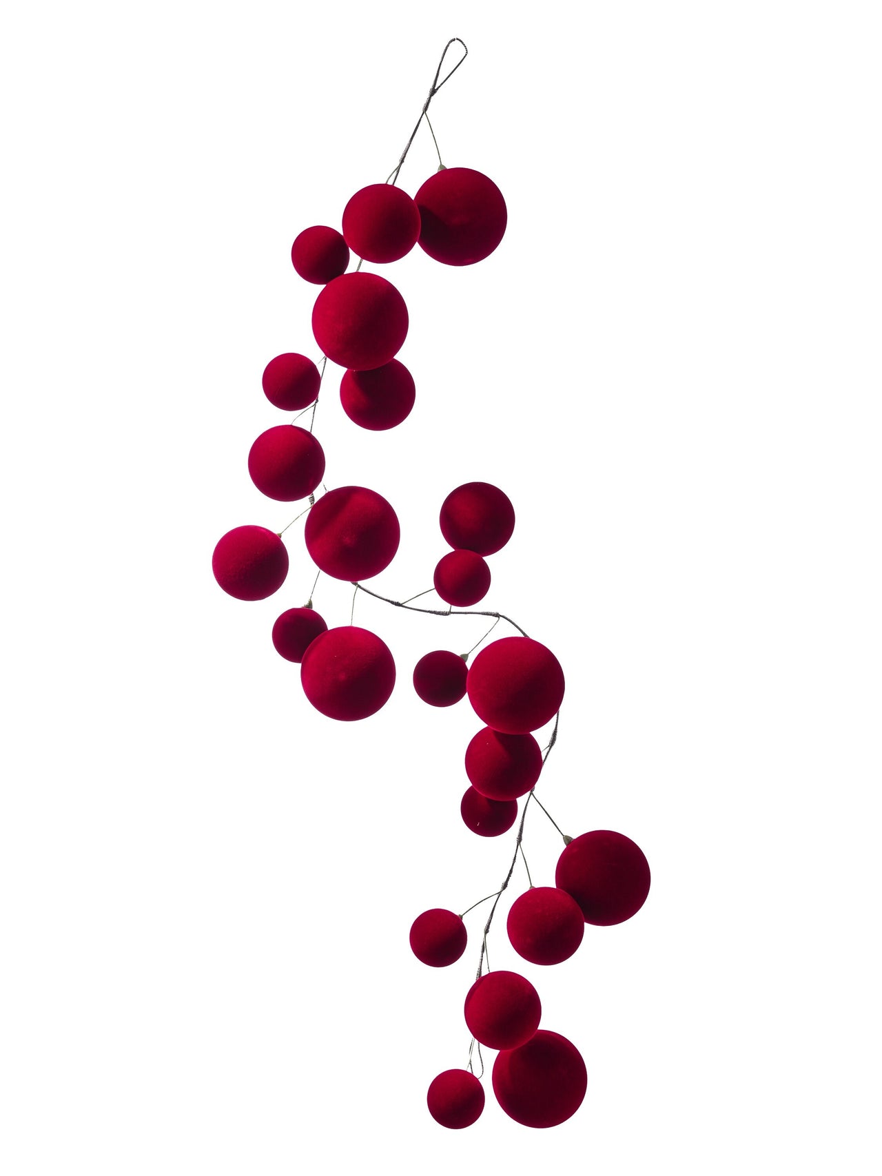 48" Vp Flocked Ball Garland