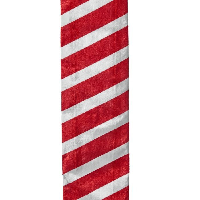 72" Wired Vlvt Pepeprmint Garland Ribbon 6"W