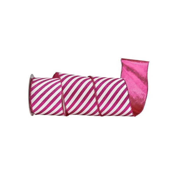 4"X10Y Glitter Stripe W/Hp Backing Ribbon