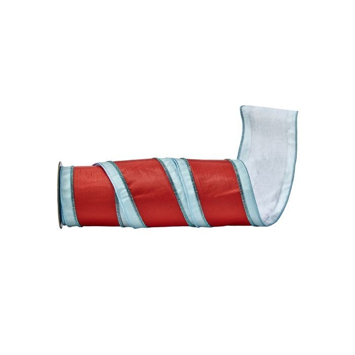 4"X5Y Dupion Candy Stripe Ribbon