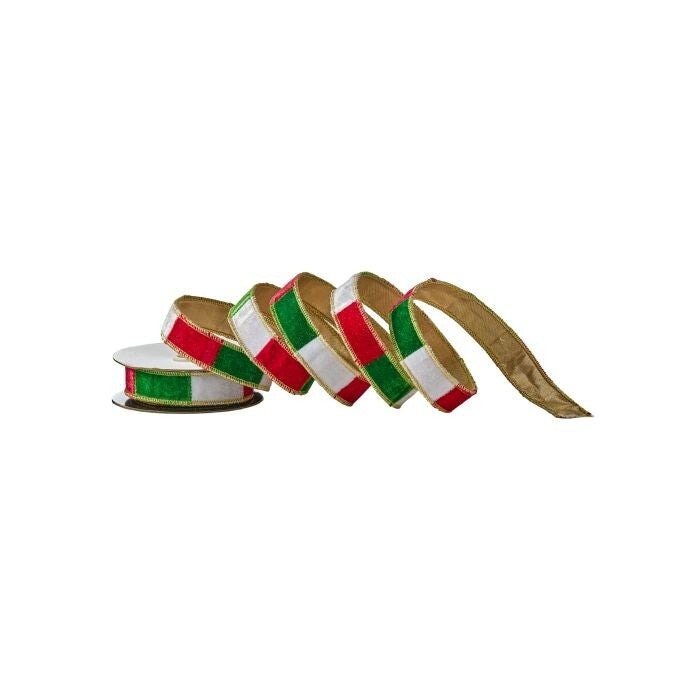 1"X5Y Christmas Stripe Ribbon