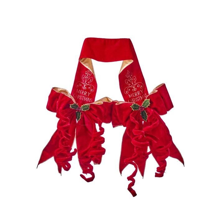 70" Double Sided Velvet Merry Xmas Door Bows