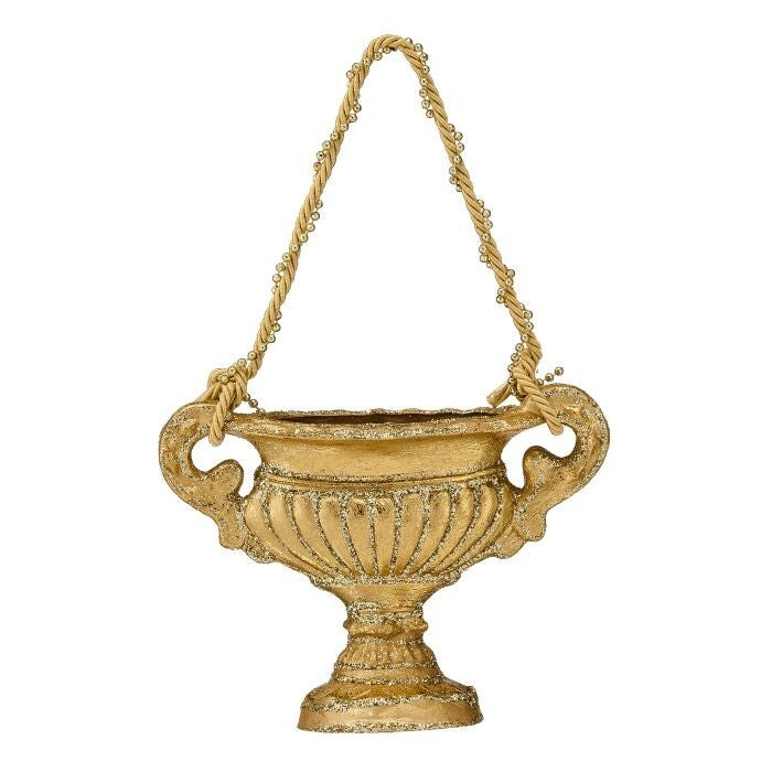 6" Resin Gilded Urn Ornament