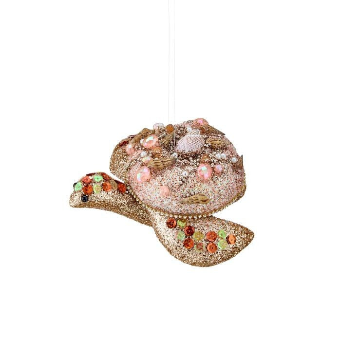 7" Glitter/Jwl Sea Turtle Ornament