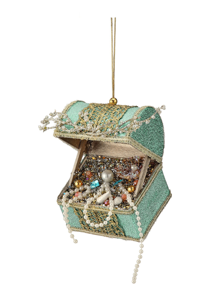 5" Glitter Sea Treasure Chest Ornament
