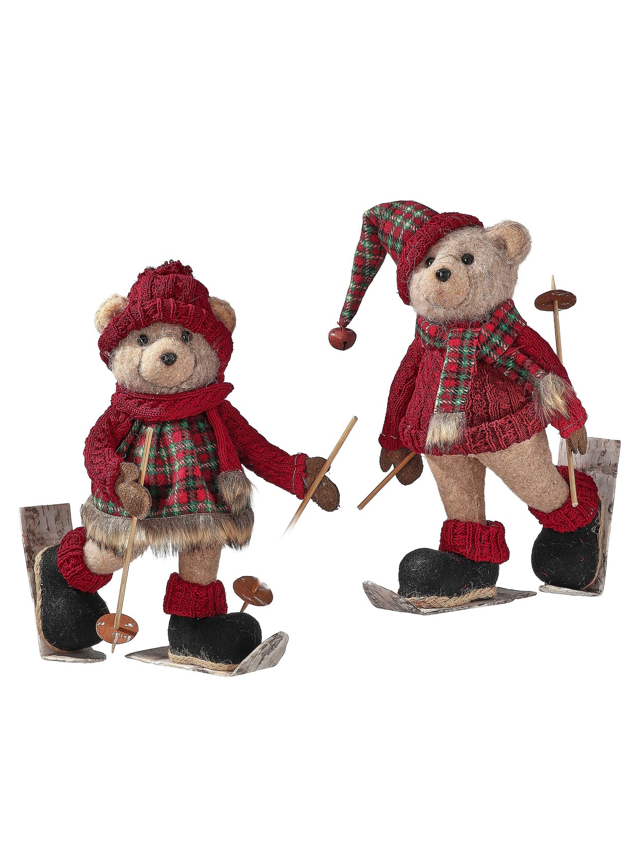 12" Cozy Xmas Ski/Skating Bear 2/Ast