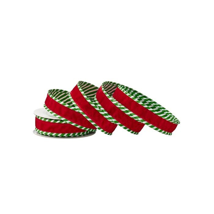 1.5"X10Y Velvet Peppermint Edge Ribbon