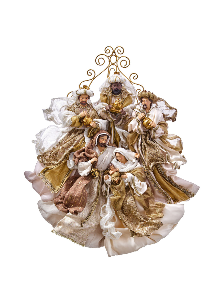 24" Wire Scroll Hanging Nativity Scene