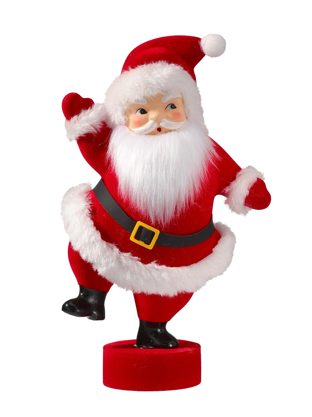 9.5"Pvc Old Fashioned Flocked Santa