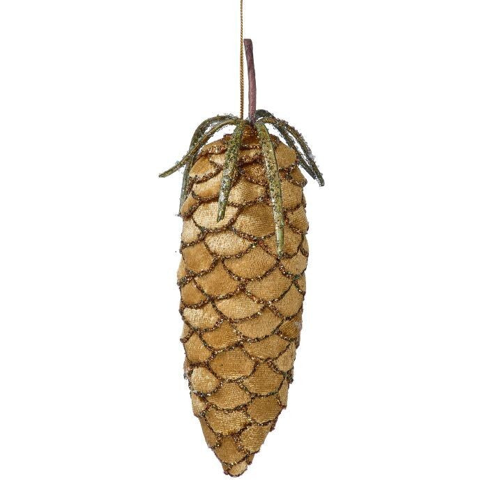 6.5" Velvet Pinecone Ornament