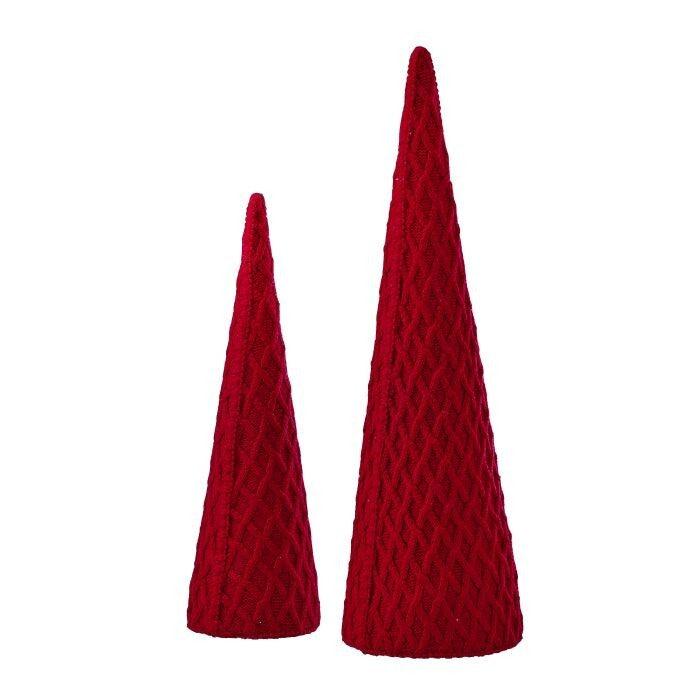 18-24" Cable Knit Sweater Cone Tree Set/2