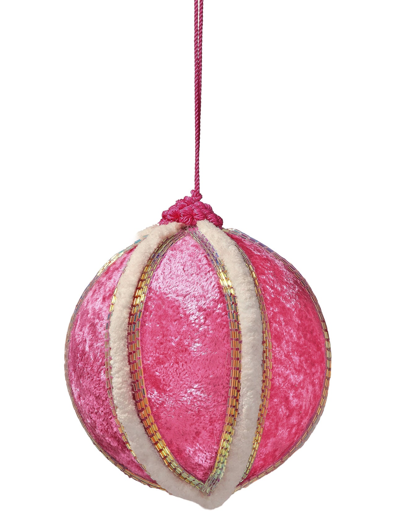 5" Velvet/Fur Ball Ornament