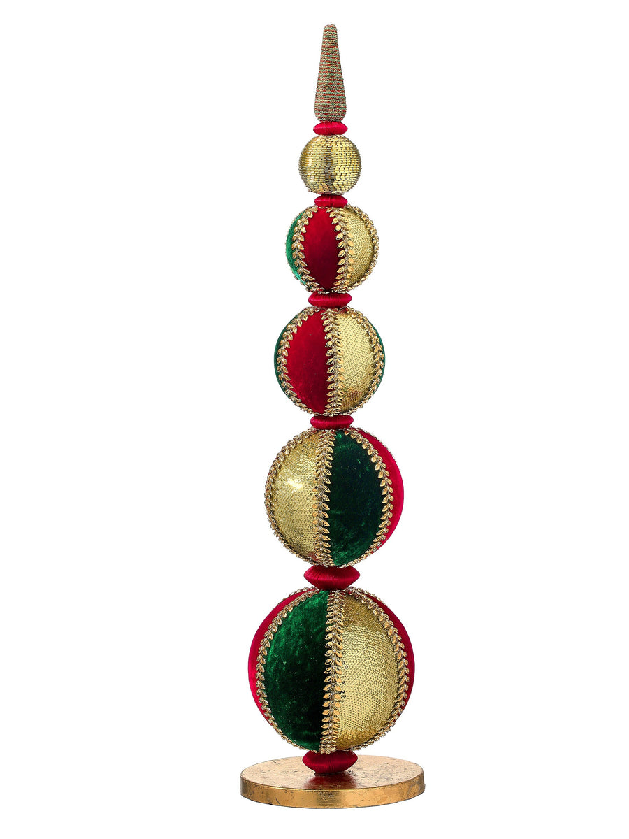18" Sequin/Velvet Tabletop Finial