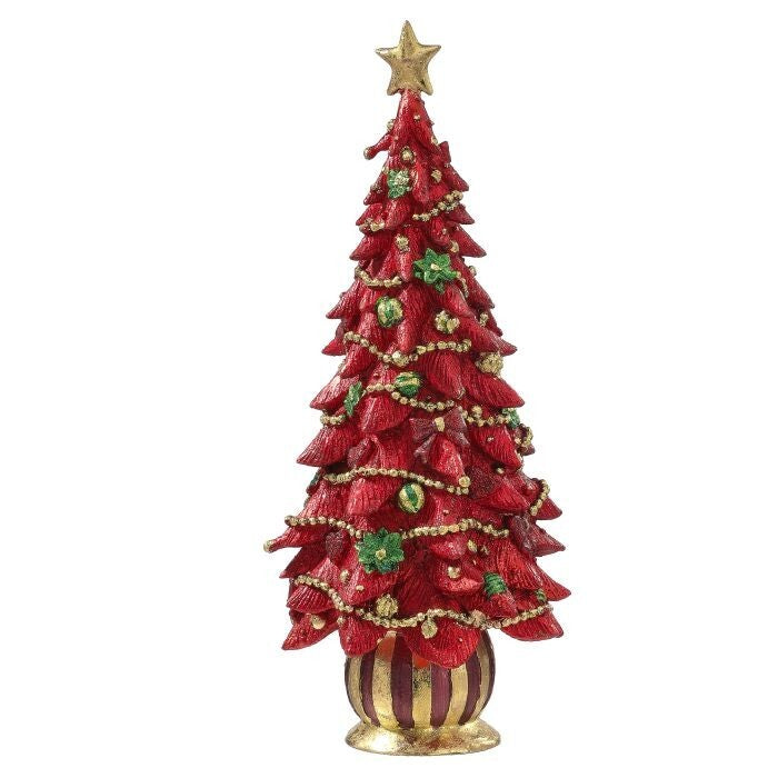 13" Resin Merry Decor Cone Tree