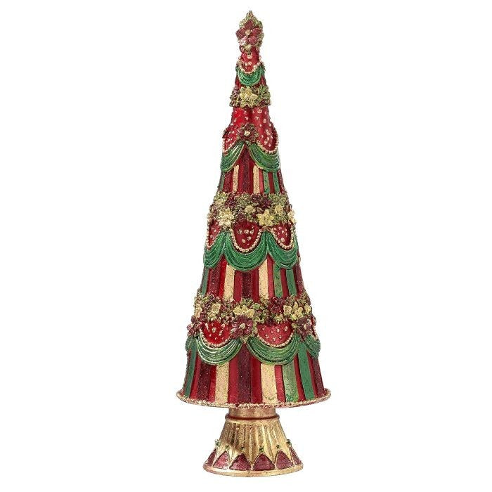 13" Resin Beribboned Feliz Tree