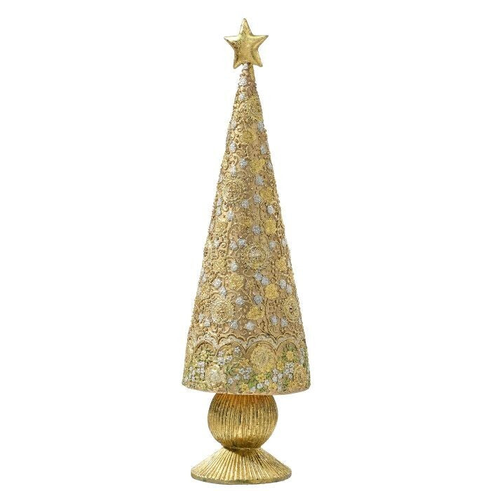 13" Resin Amara Starlite Cone Tree W/Star
