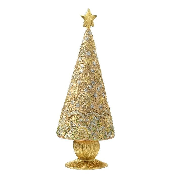 9" Resin Amara Starlite Cone Tree W/Star
