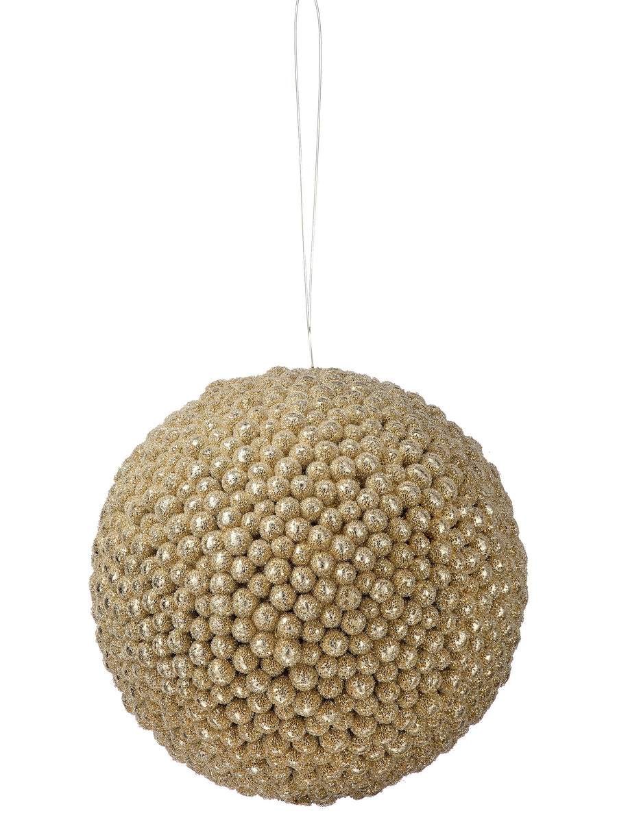 6.5" Beaded Glitter Berry Ball Ornament
