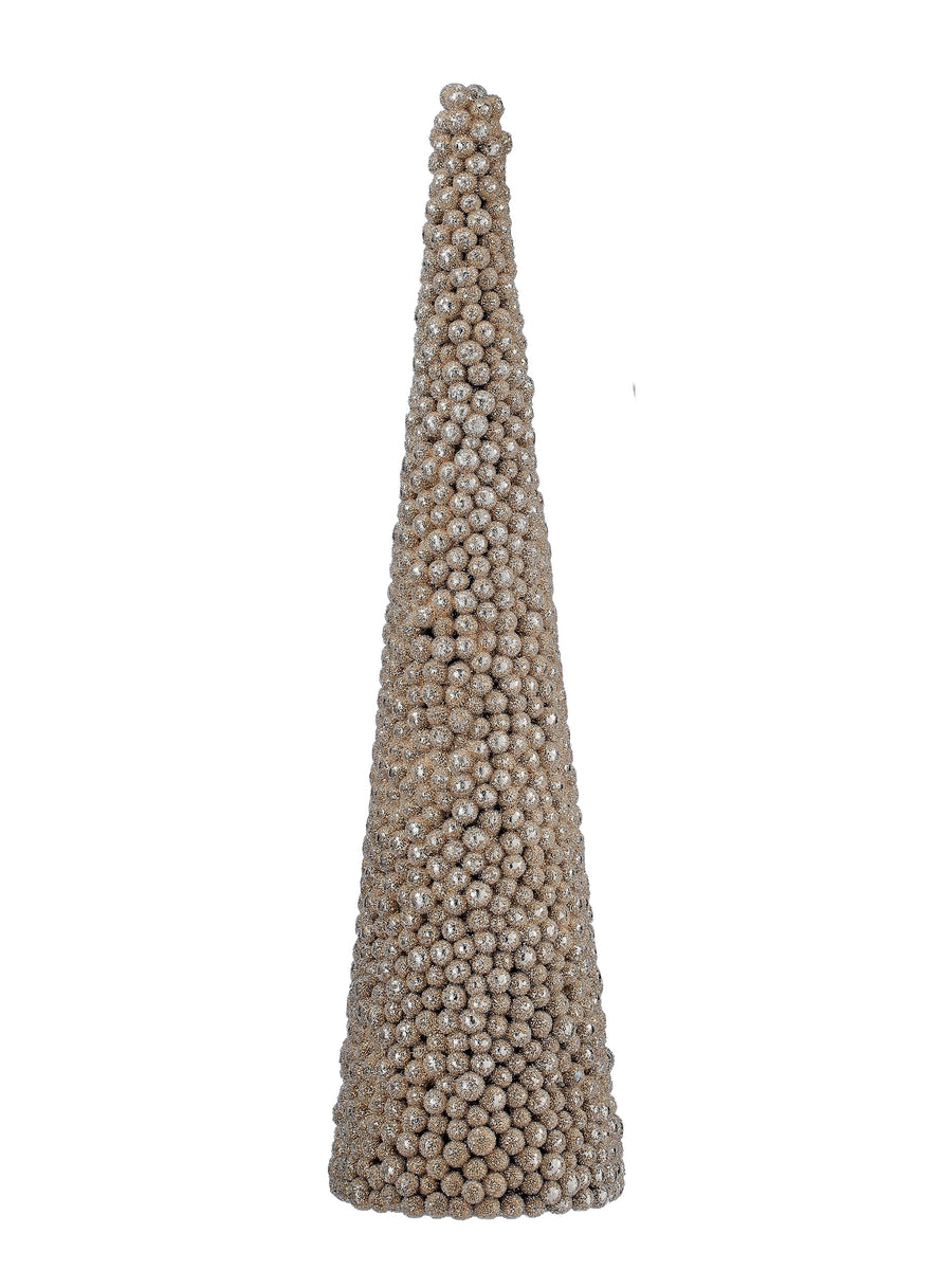 18" Beaded Glitter Berry Cone Tree