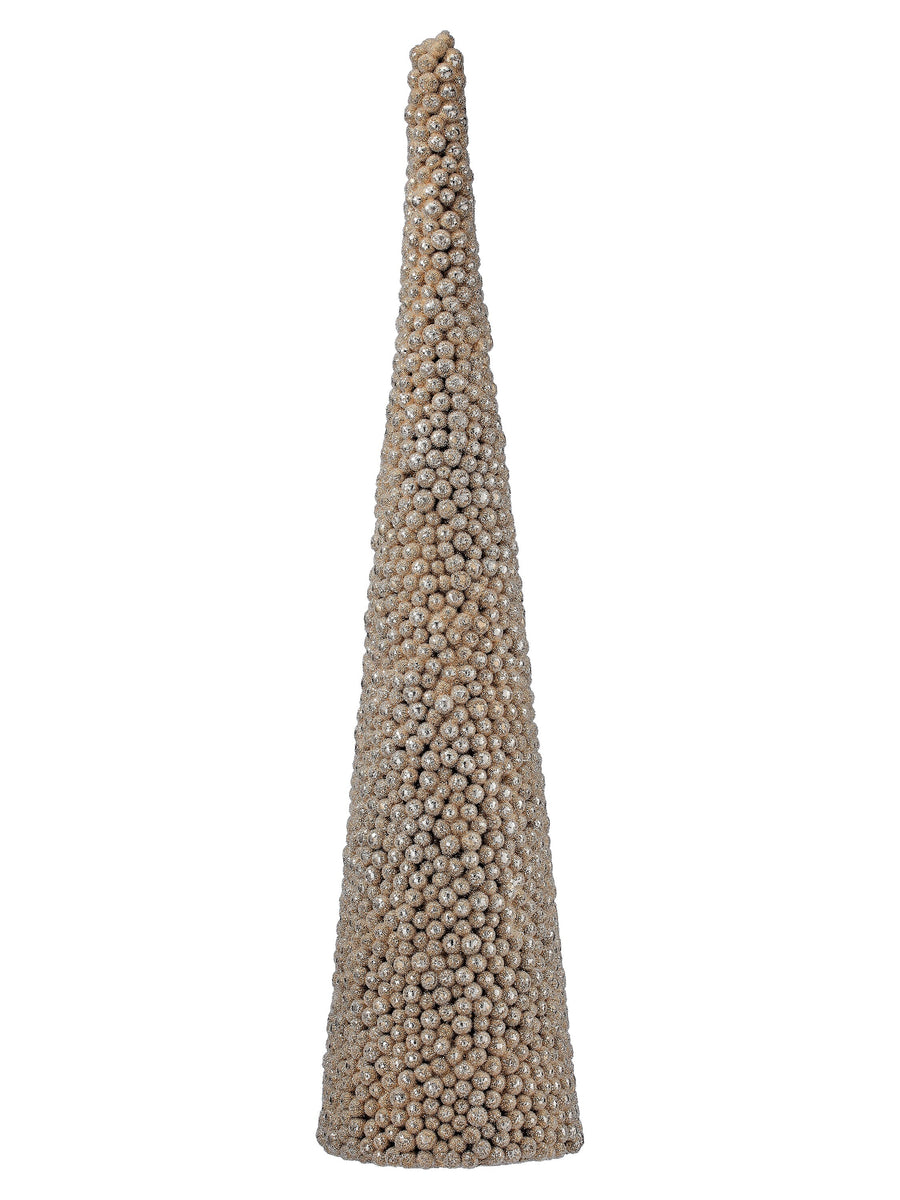 24" Beaded Glitter Berry Cone Tree