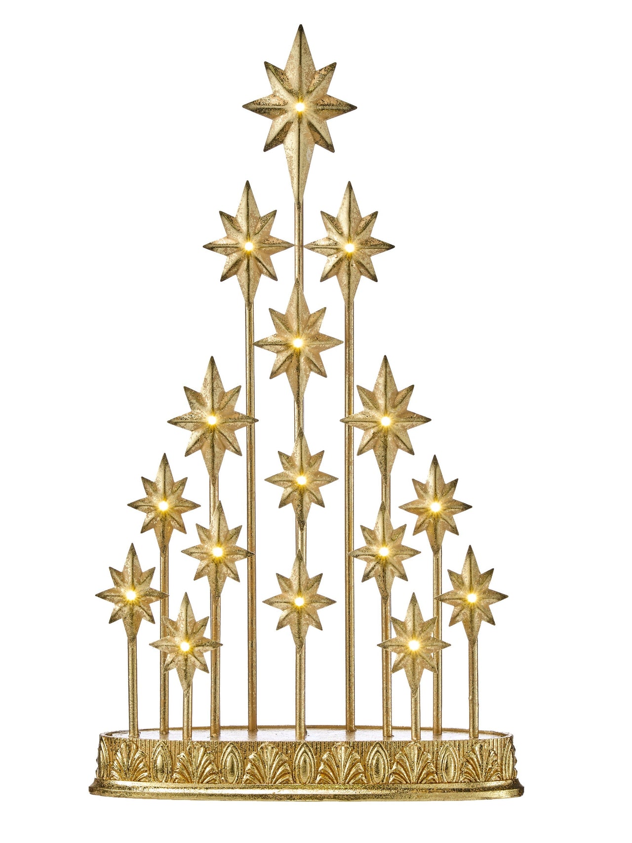 20" Led/Bty/Tmr Metal Star Light Tree