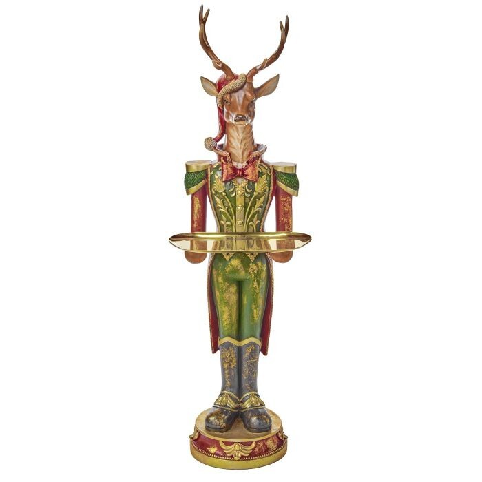 38" Resin Gentleman Deer W/Tray