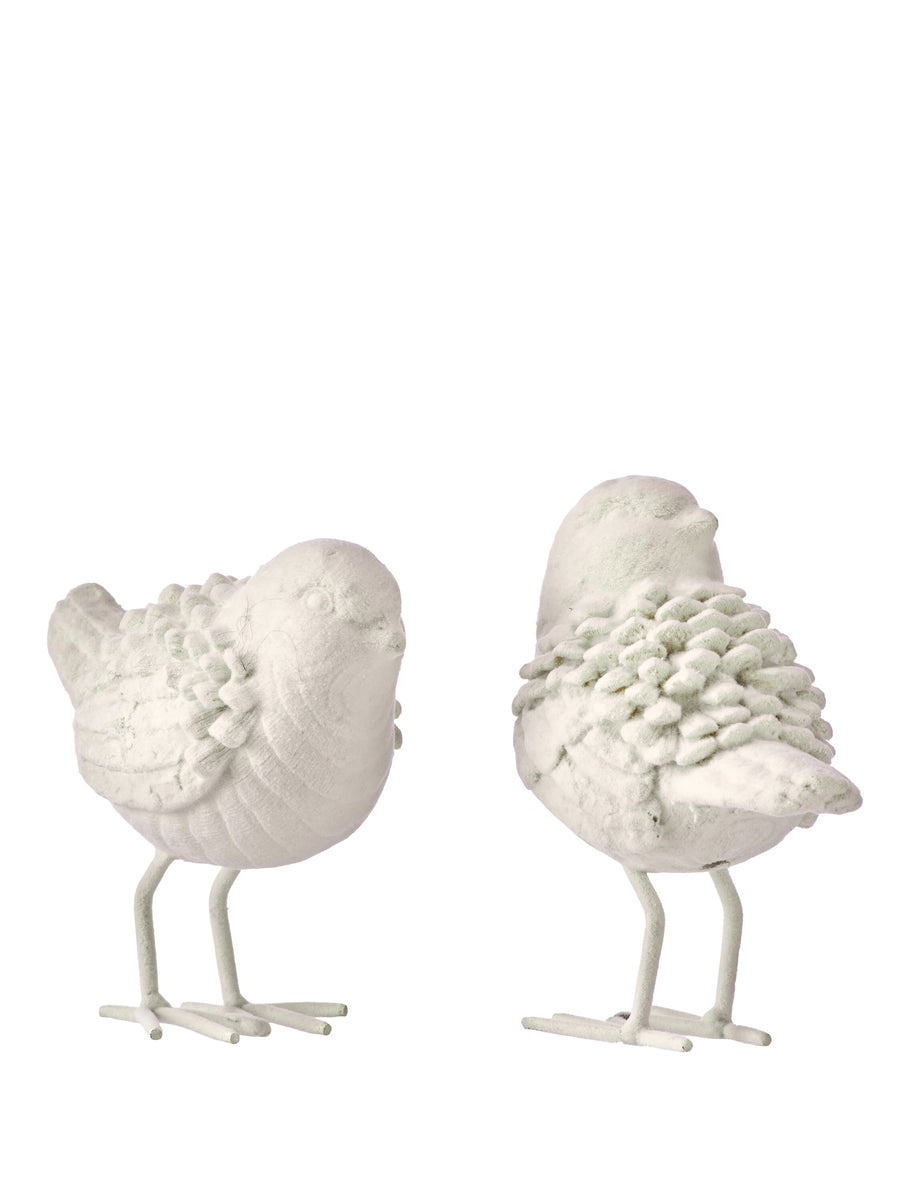 4.5-5.5" Resin Flocked Winter Bird 2/Ast